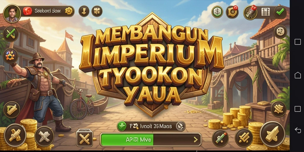 Screenshot utama menunjukkan gameplay seru dalam membangun bisnis Tycoon.