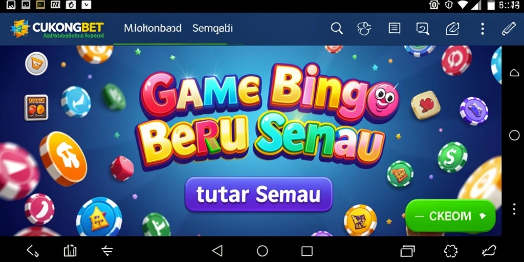 Tampilan gameplay seru di CUKONGBET dengan pemain aktif dan bingo card.