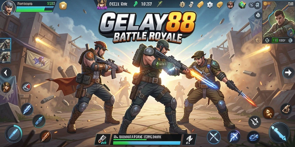 Gameplay seru dan mendebarkan dalam GELAY88 Battle Royale.