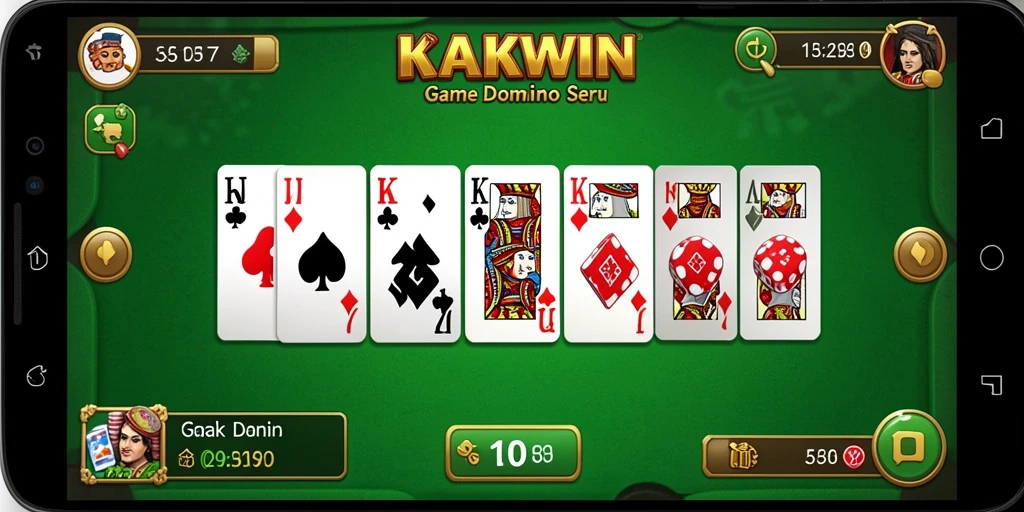 Screenshot gameplay KAKWIN yang menampilkan aksi seru bermain Domino.