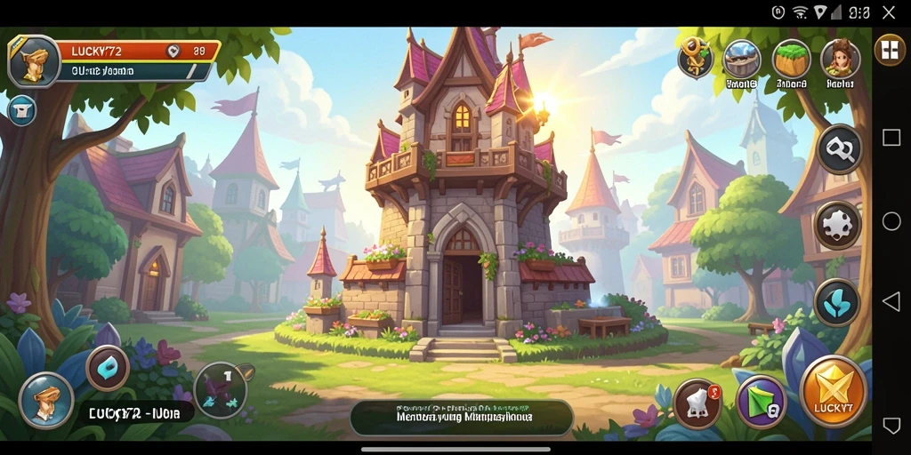 Tangkapan layar LUCKY72 menampilkan aksi gameplay Tower Defense yang seru.