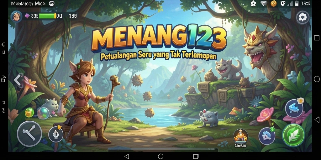 Tangkapan layar gameplay <strong>MENANG123</strong> menunjukkan petualangan epik dan grafis menawan.