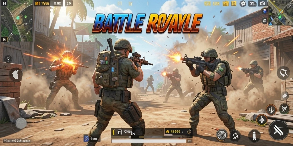 Gameplay menarik Battle Royale di MT966, menunjukkan aksi seru.