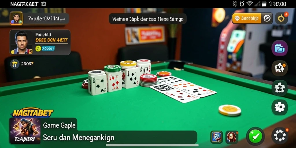 Gambar gameplay NAGITABET yang menampilkan serunya bermain Gaple.