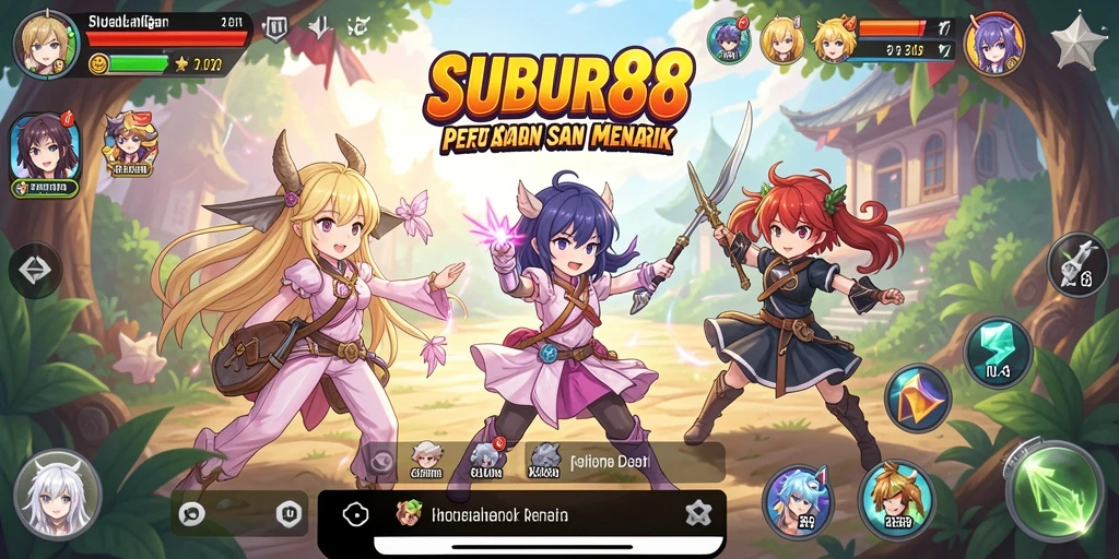 Tampilan gameplay seru dan karakter anime menarik di SUBUR88.
