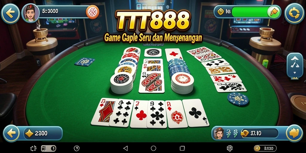Screenshot gameplay TTT888 menampilkan momen seru bermain Gaple.