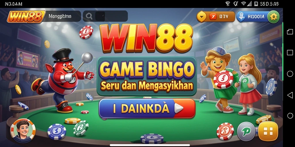 Screenshot gameplay Bingo di WIN88 menampilkan pemain yang asyik.